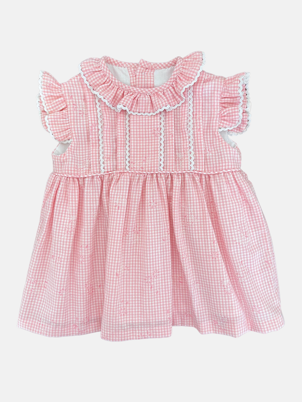 Vestido Emilia en vichy rosado 9M