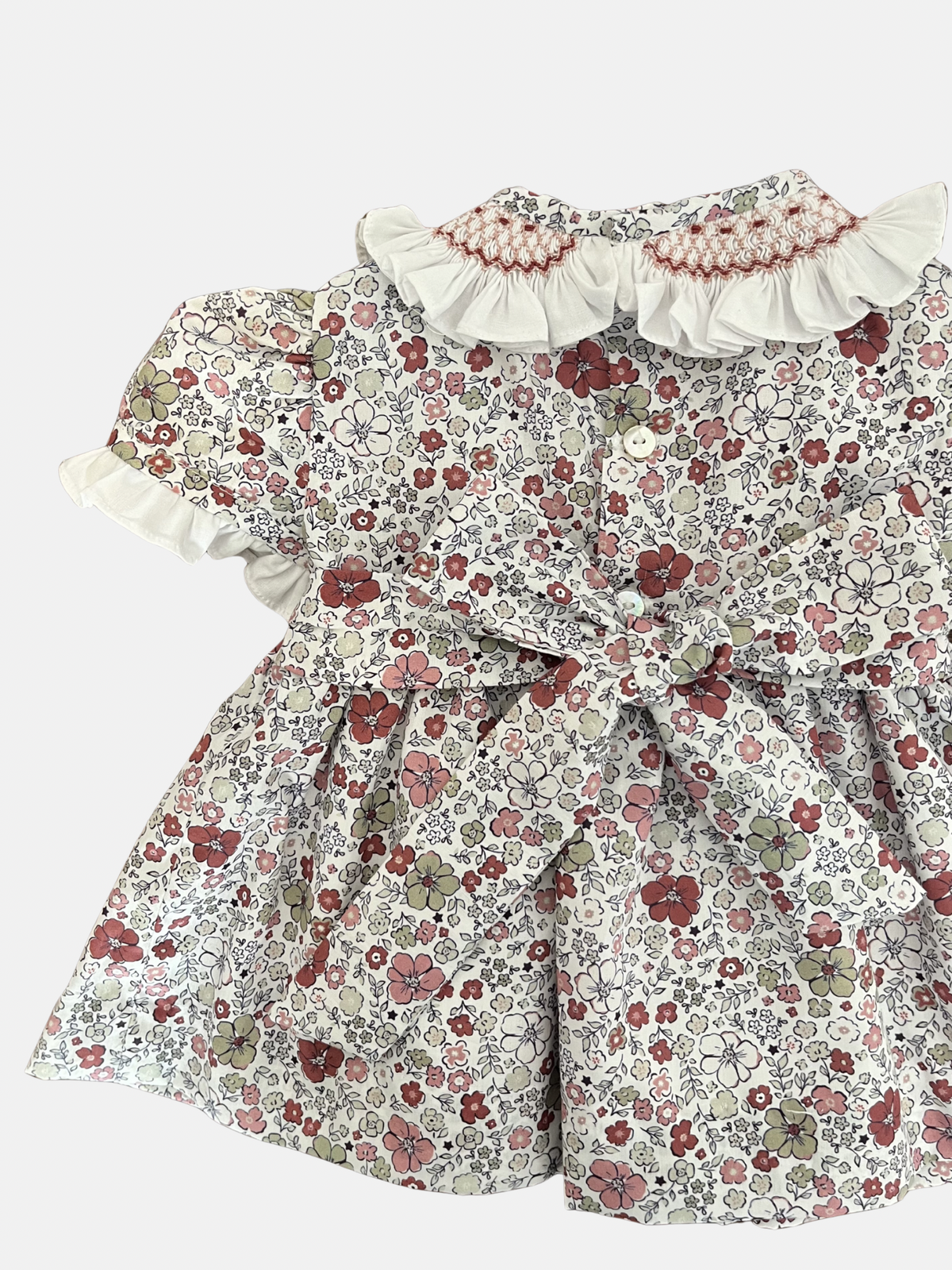 Vestido Carlota en flores vinotinto