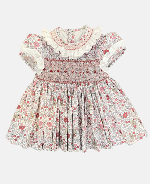 Vestido Carlota en flores vinotinto
