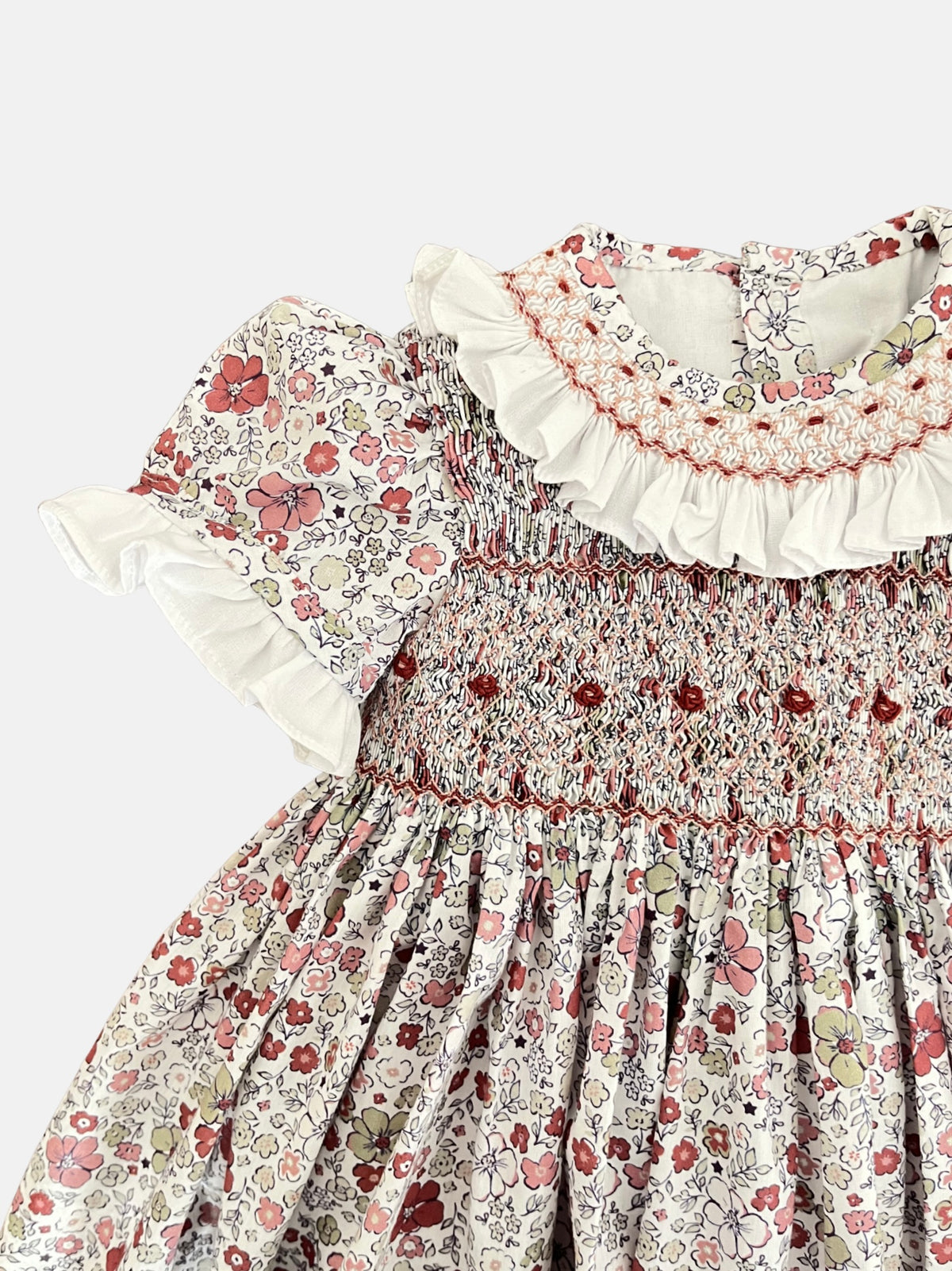 Vestido Carlota en flores vinotinto