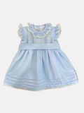 Vestido María en Piqué azul 2T