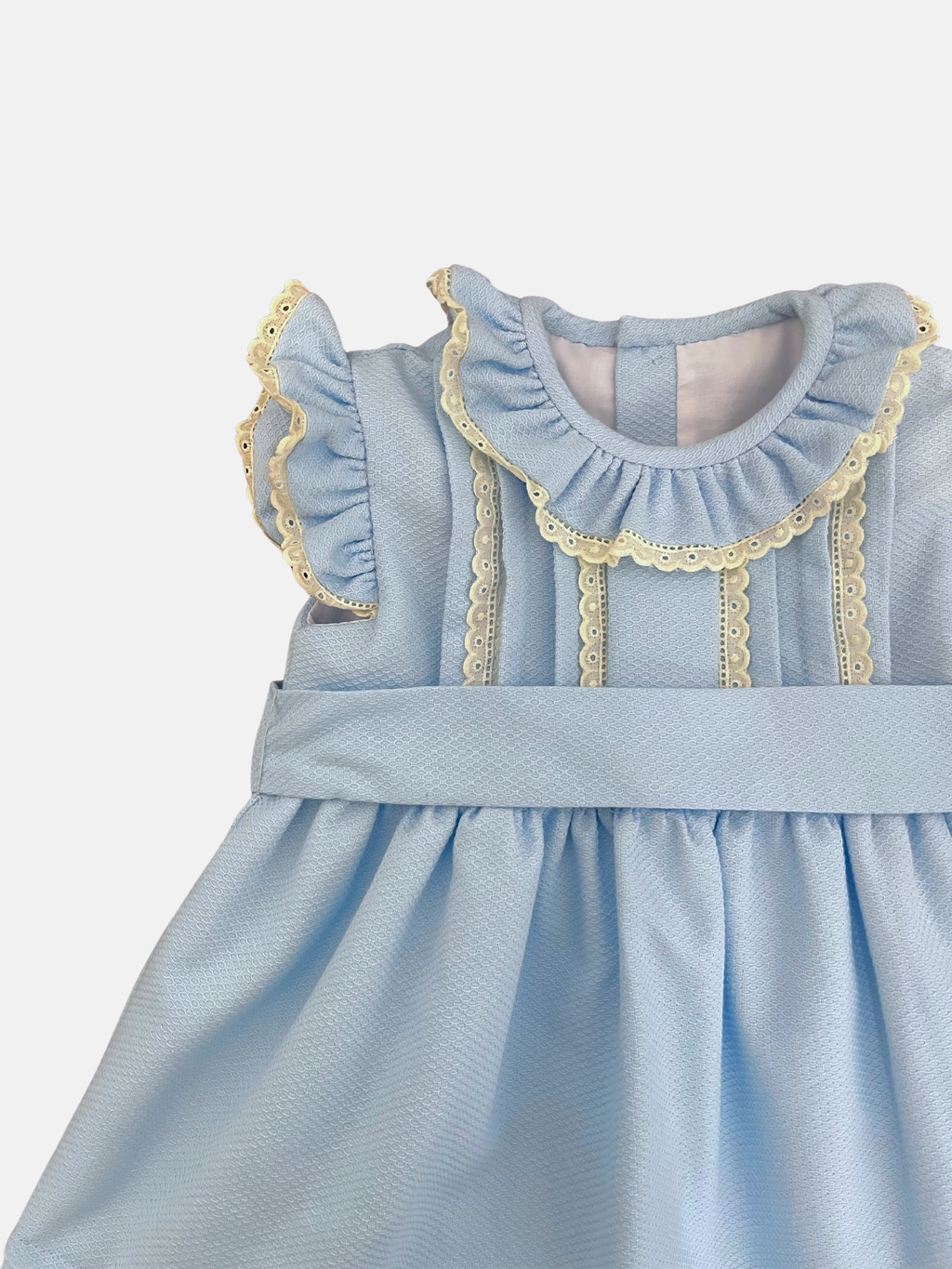 Vestido María en Piqué azul 2T