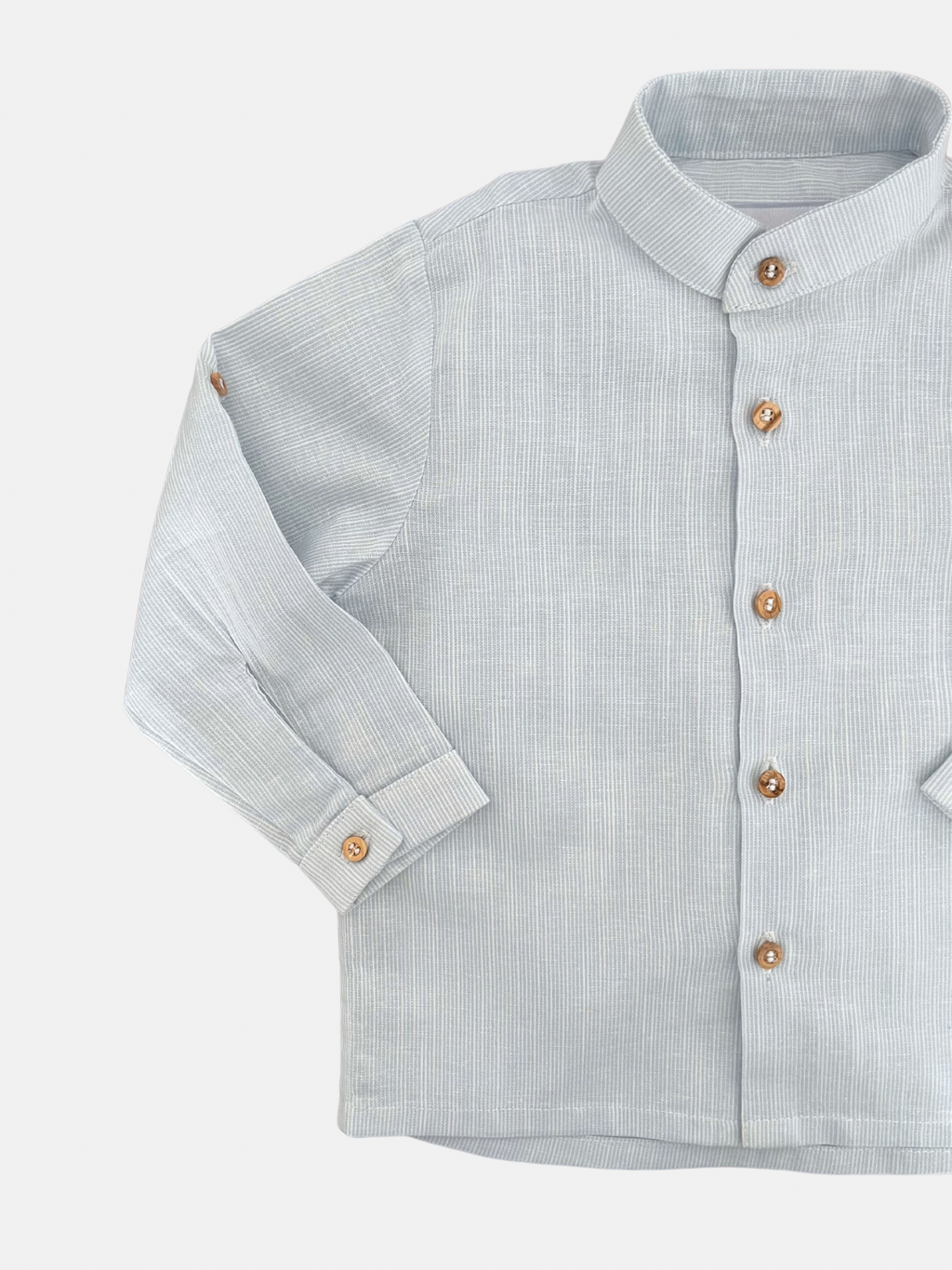 Camisa Manuel en Lino de Rayas Azules