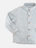 Camisa Manuel en Lino de Rayas Azules