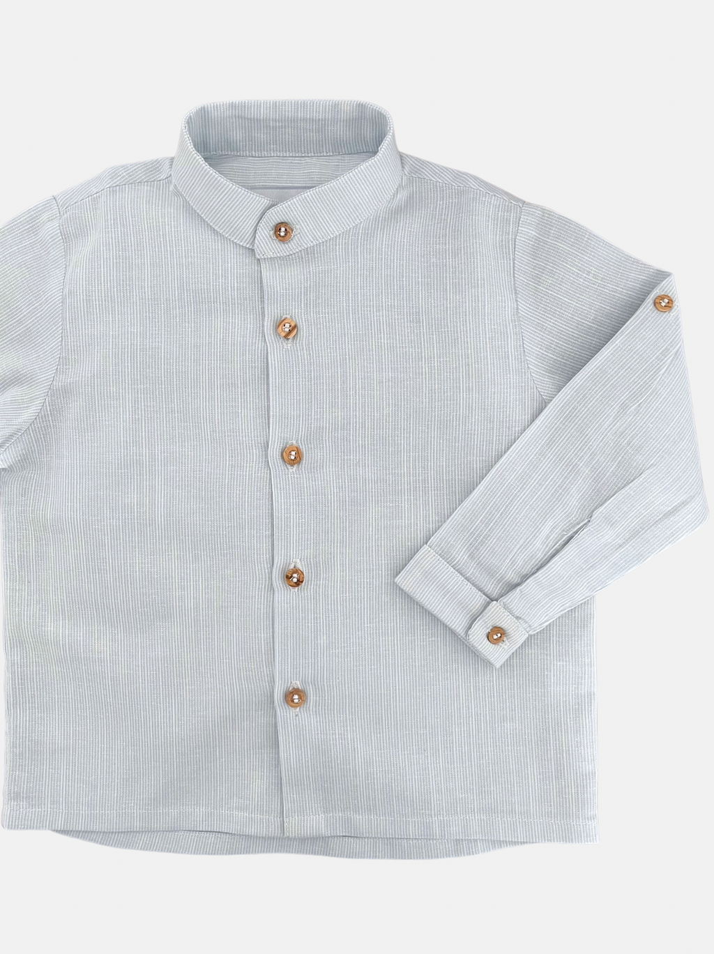 Camisa Manuel en Lino de Rayas Azules