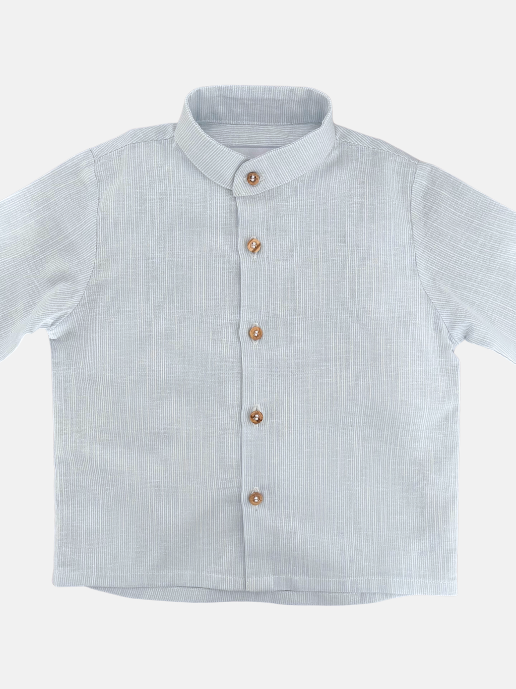 Camisa Manuel en Lino de Rayas Azules