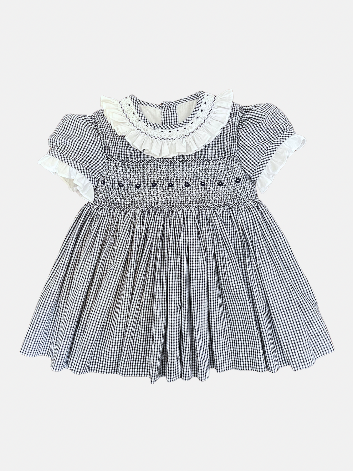 Vestido Carlota en Vichy azul marino 2T
