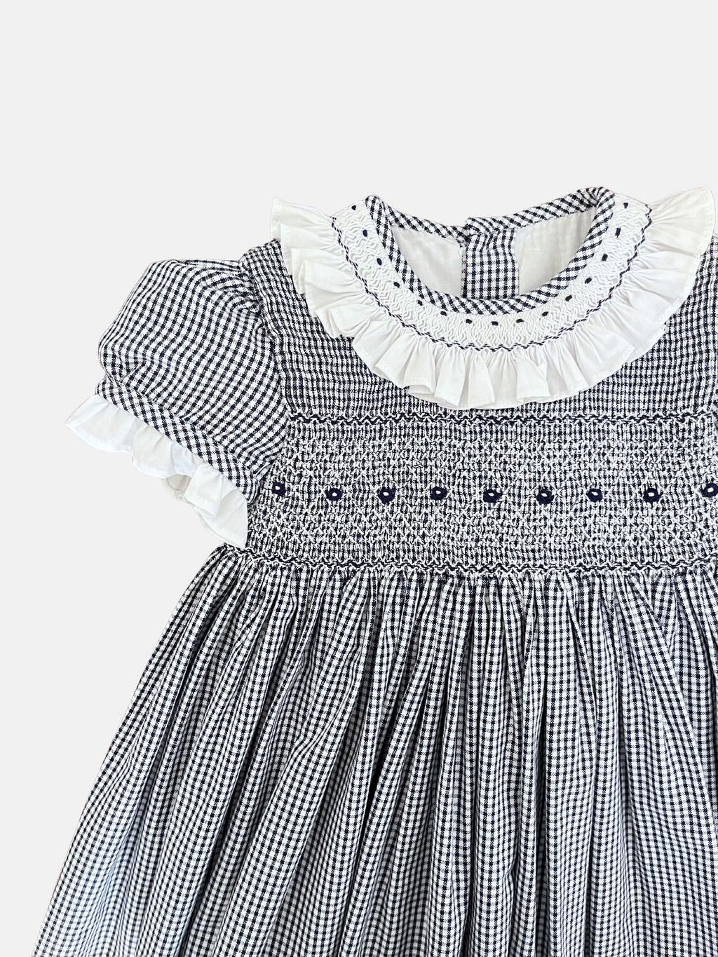 Vestido Carlota en Vichy azul marino 2T