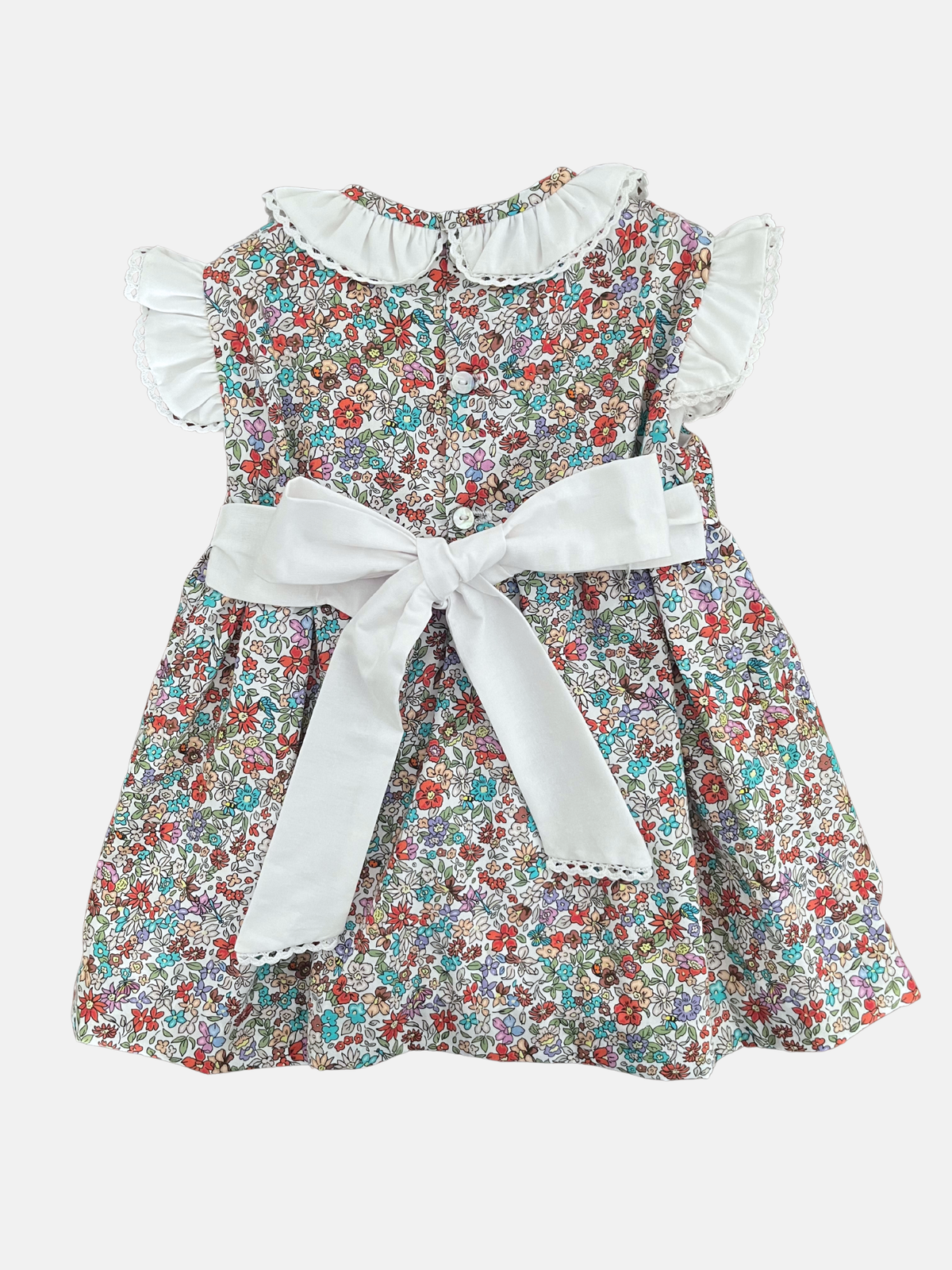 Vestido Emilia en flores rojas 12M