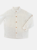 Camisa Manuel en Lino de Rayas Beige